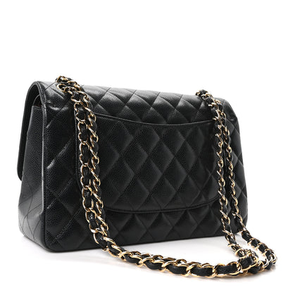Chanel Caviar Quilted Jumbo Double Flap Black 3 of 11