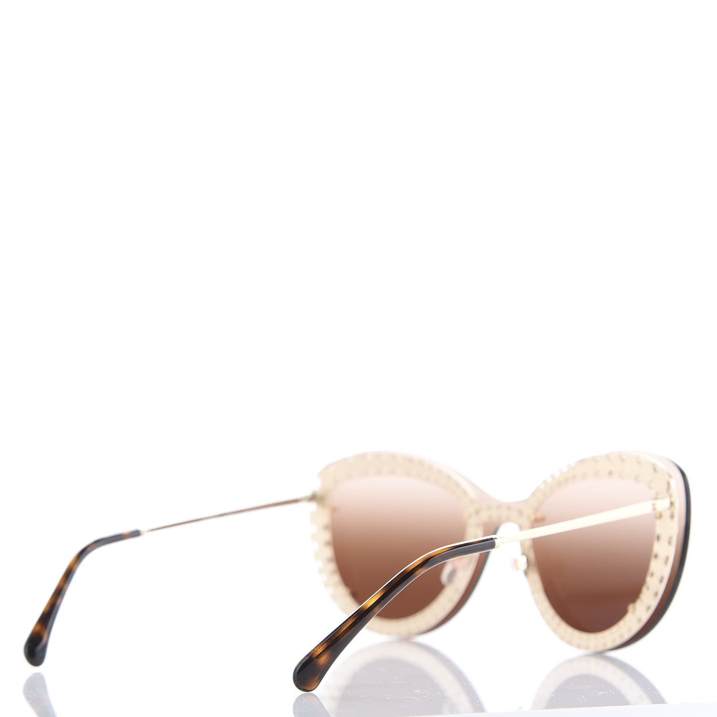 Acetate Metal Pearl Butterfly Sunglasses 4236-H Brown