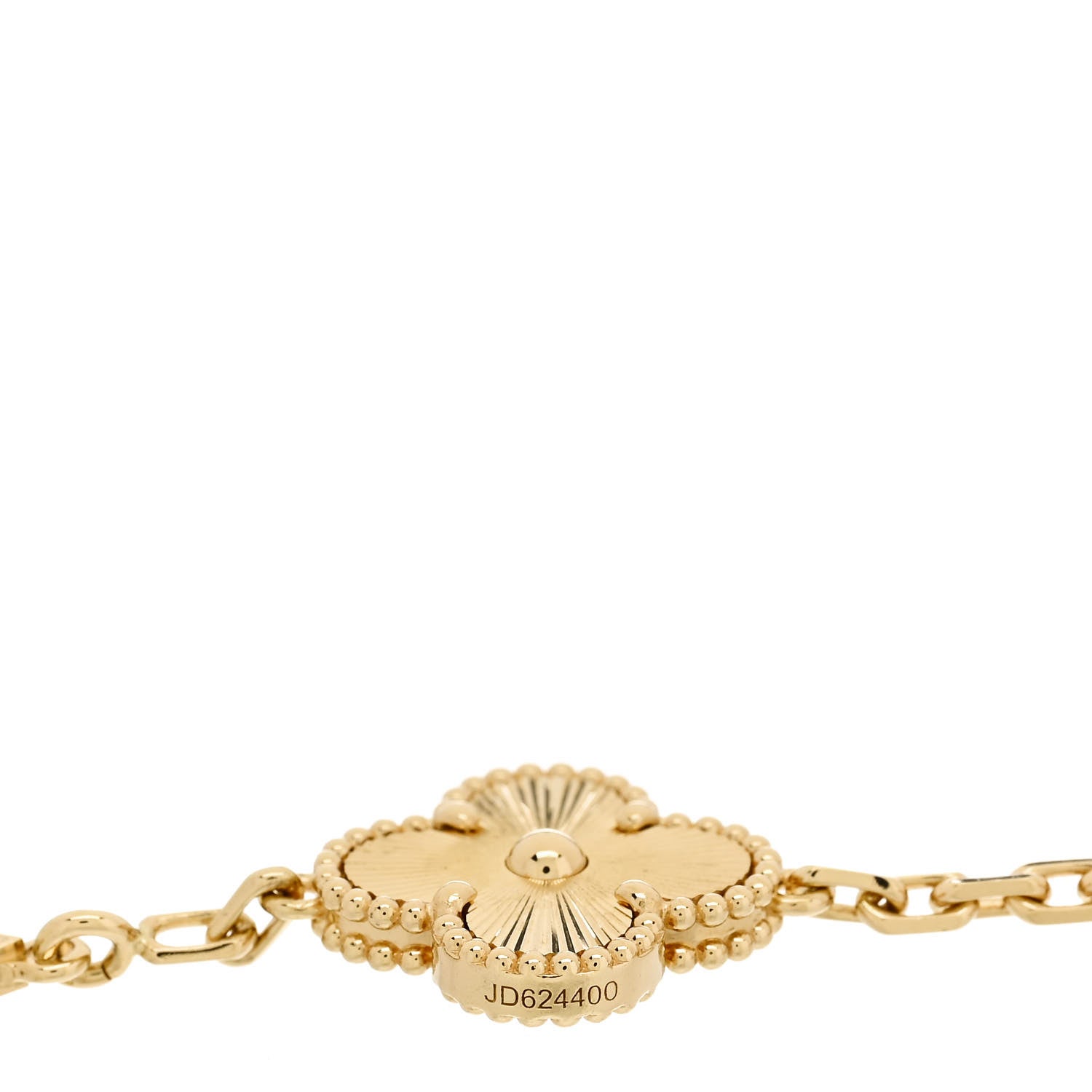 Van Cleef & Arpels 18K Yellow Gold 5 Motifs Guilloche Vintage Alhambra Bracelet 4 of 5