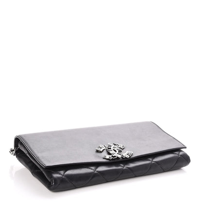 Chanel Lambskin Quilted Crystal CC Flap Black 4 of 7