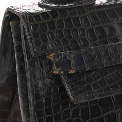 Hermes Shiny Crocodile Kelly Sellier 32 Black 23 of 23