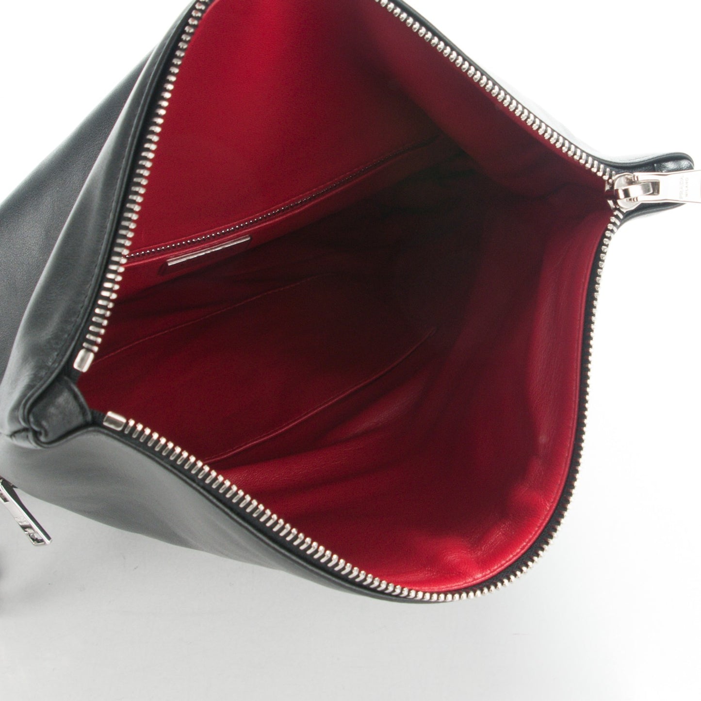 Soft Calf Fold Over Clutch Nero Black