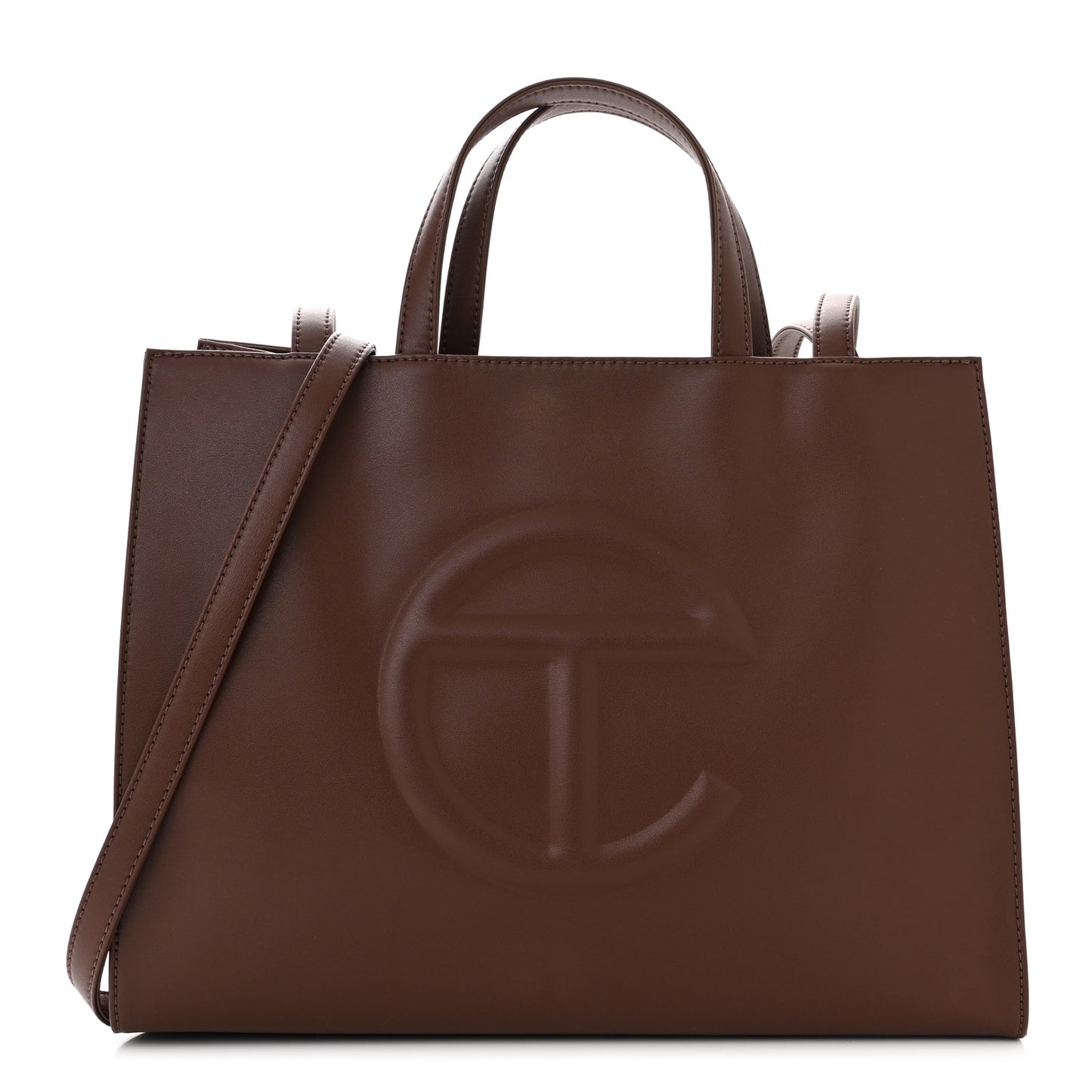 Vegan Leather Medium Shopping Bag Chocolate