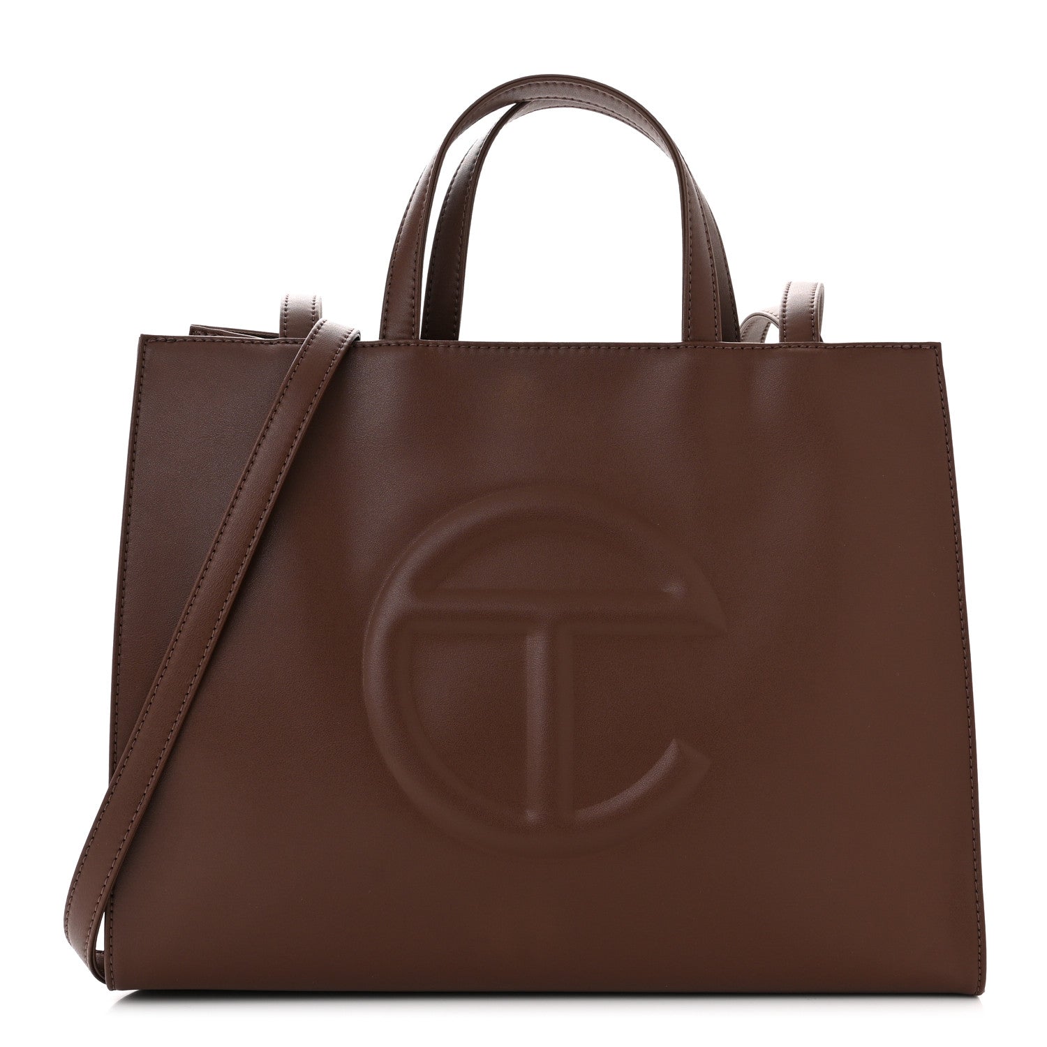 Telfar Vegan Leather Medium Shopping Bag Chocolate 1 of 10
