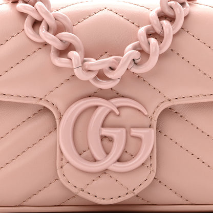 Gucci Calfskin Matelasse Monochrome GG Marmont Chain Belt Bag Perfect Pink 8 of 10