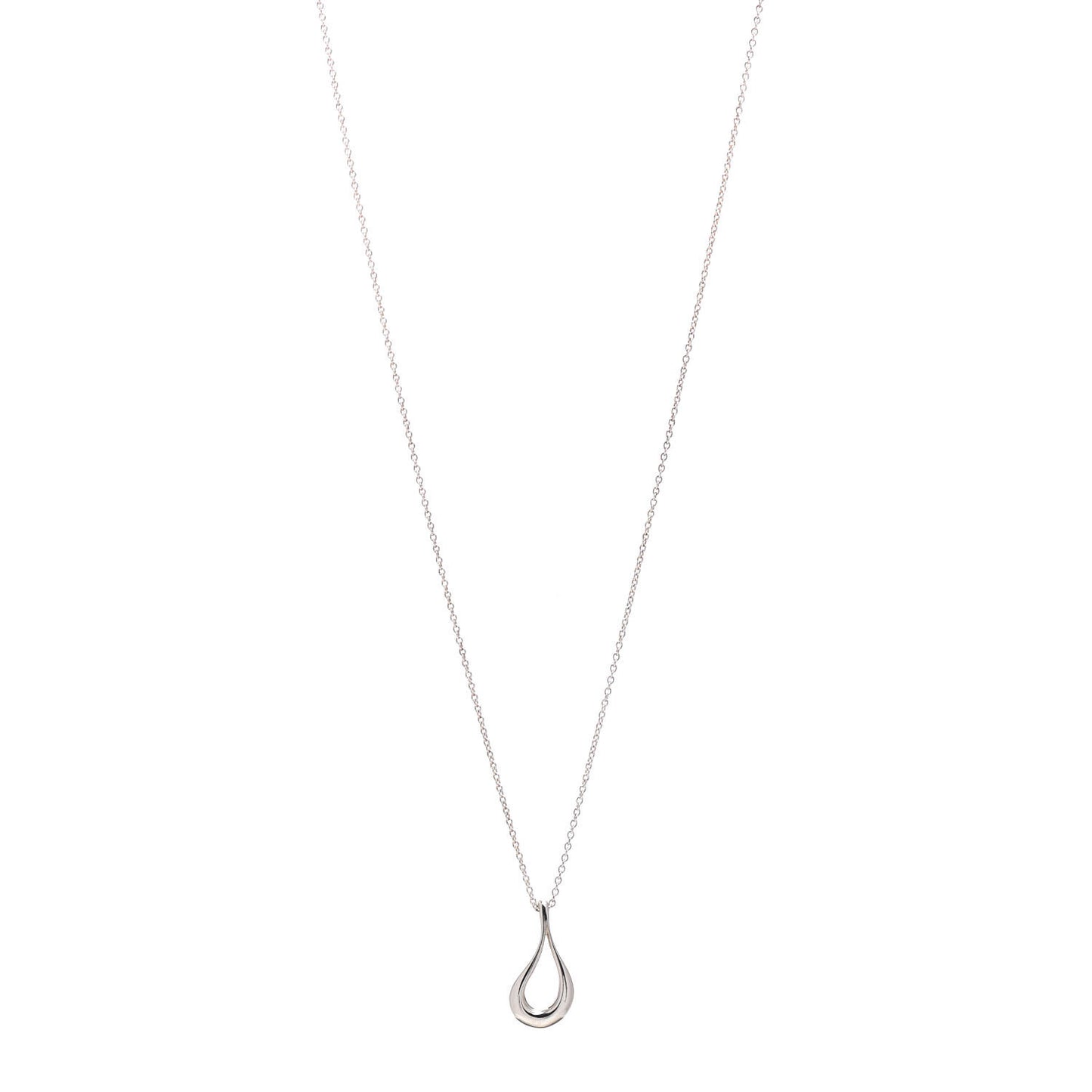 Sterling Silver Elsa Peretti Open Tear Drop Pendant Necklace
