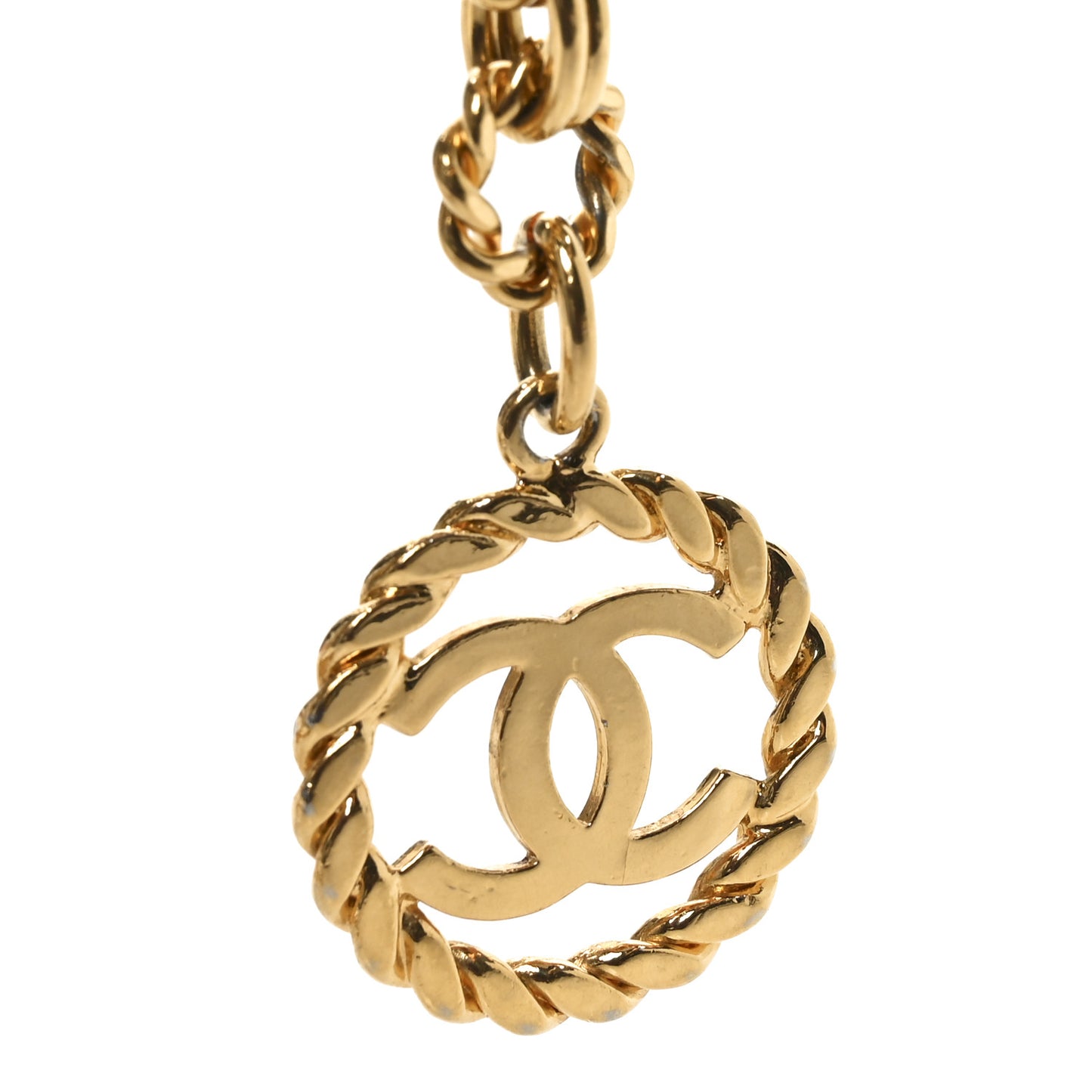 Metal Chain CC Medallion Belt Gold