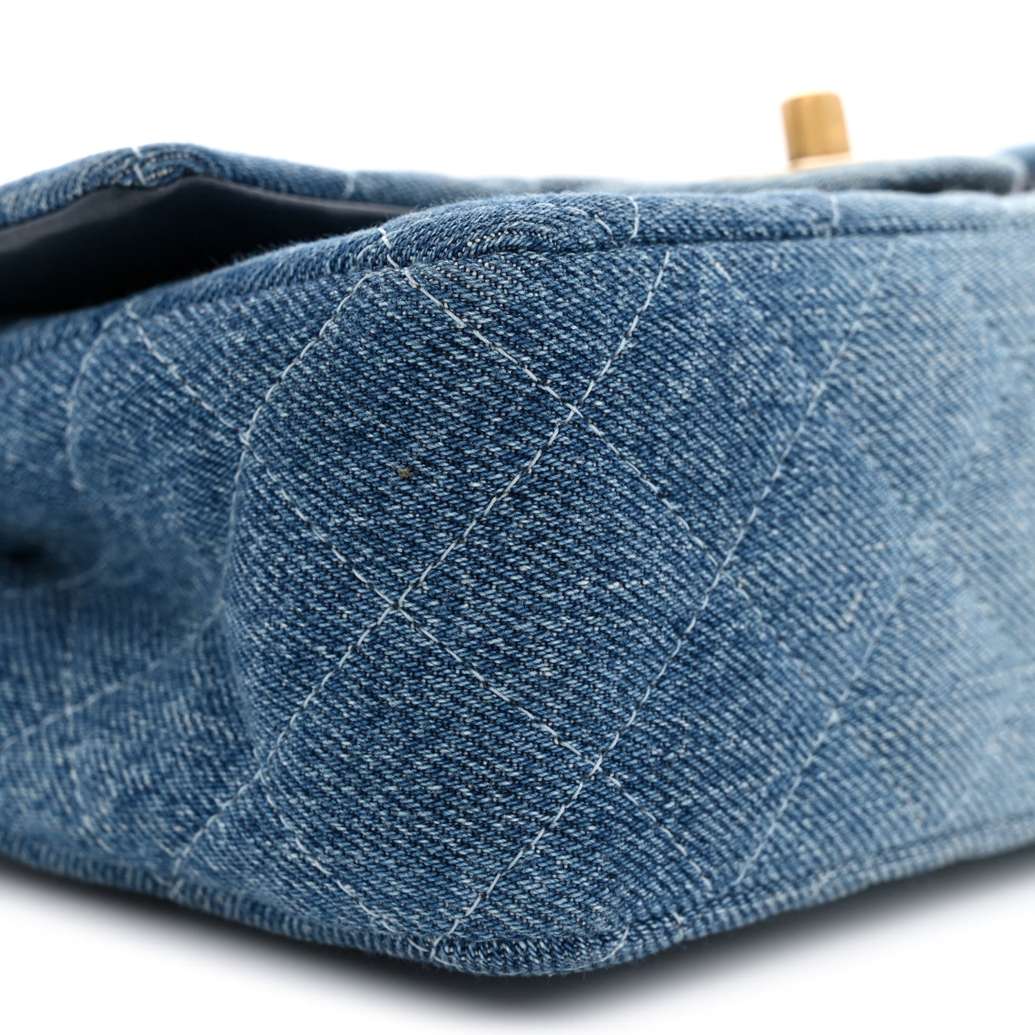 Chanel Washed Denim Quilted Mini Rectangular Flap  Blue 9 of 11
