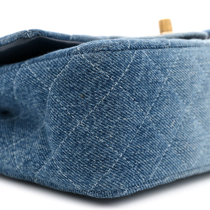 Chanel Washed Denim Quilted Mini Rectangular Flap  Blue 9 of 11