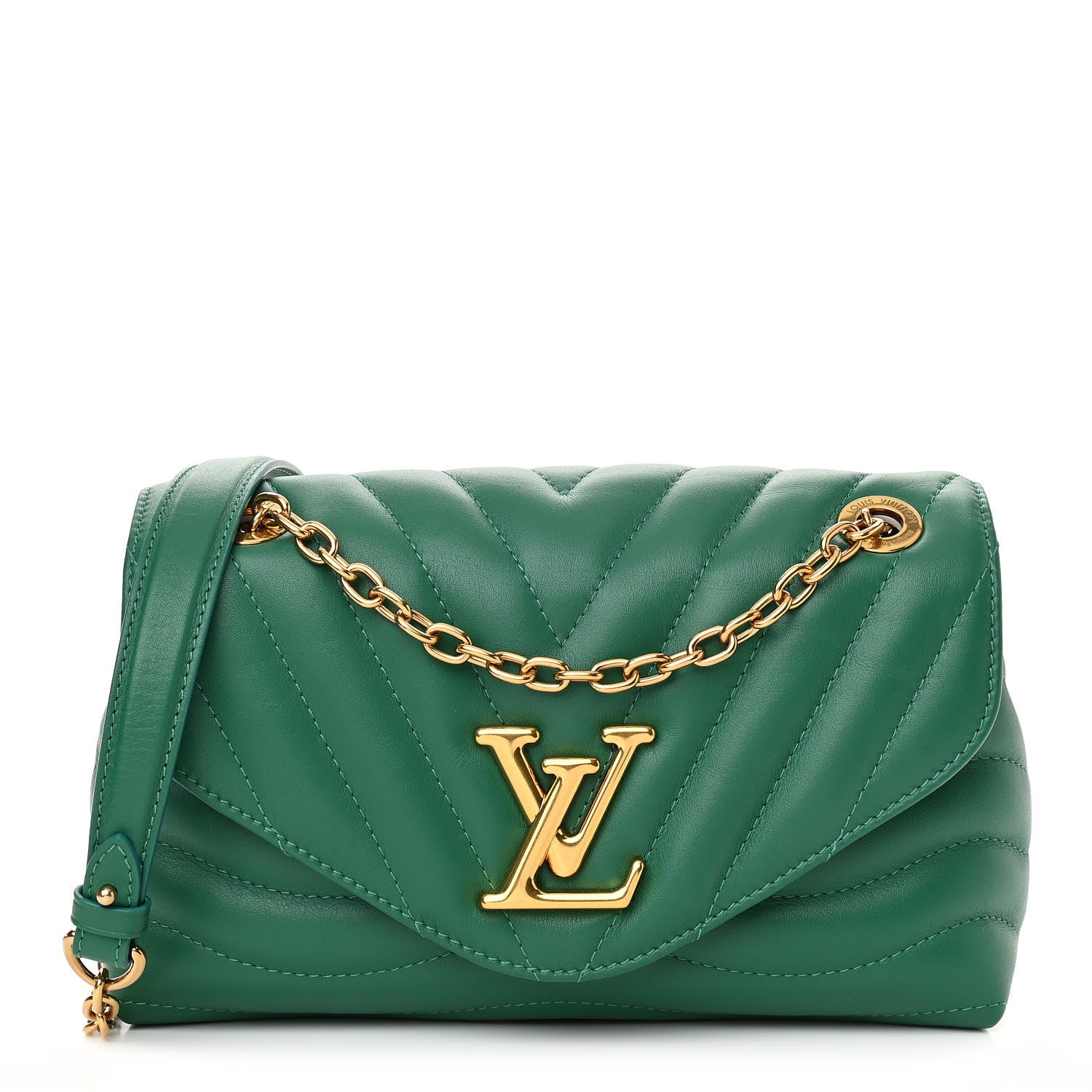 Louis Vuitton Calfskin New Wave Chain Bag MM NM Emerald 1 of 9
