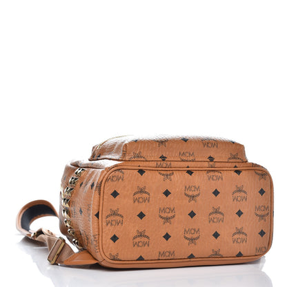 MCM Visetos Small Side Stud Stark Backpack Cognac 4 of 12