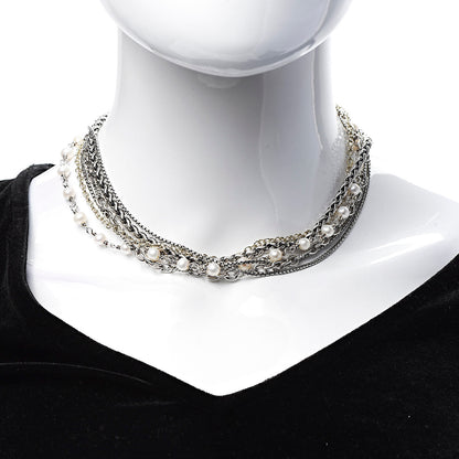 David Yurman Sterling Silver 18K Yellow Gold Pearl Multi Chain Necklace 2 of 4