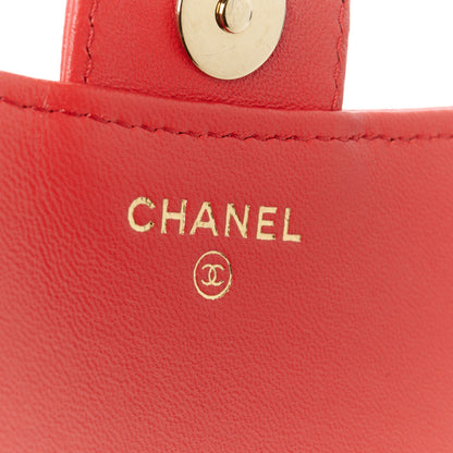 Chanel Lambskin Quilted Flap Phone Holder With Chain Red 8 of 12