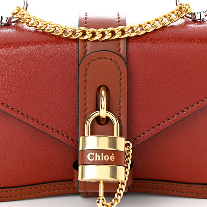 Chloe Shiny Goatskin Calfskin Mini Aby Chain Shoulder Bag Sepia Brown 7 of 9