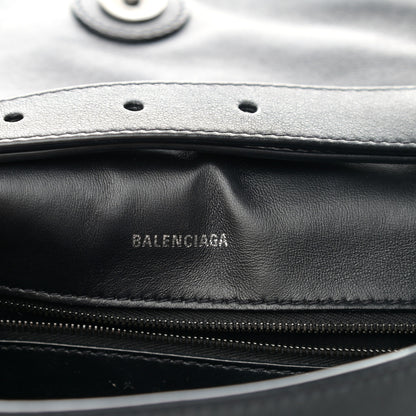 Balenciaga Semi Shiny Smooth Calfskin Monochrome Small Downtown Shoulder Bag Black 6 of 14