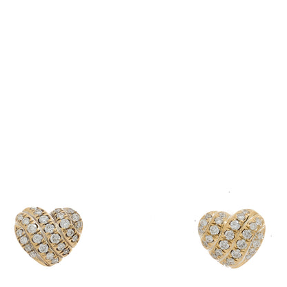 David Yurman 18K Yellow Gold Diamond Cable Collectibles Heart Stud Earrings 1 of 4