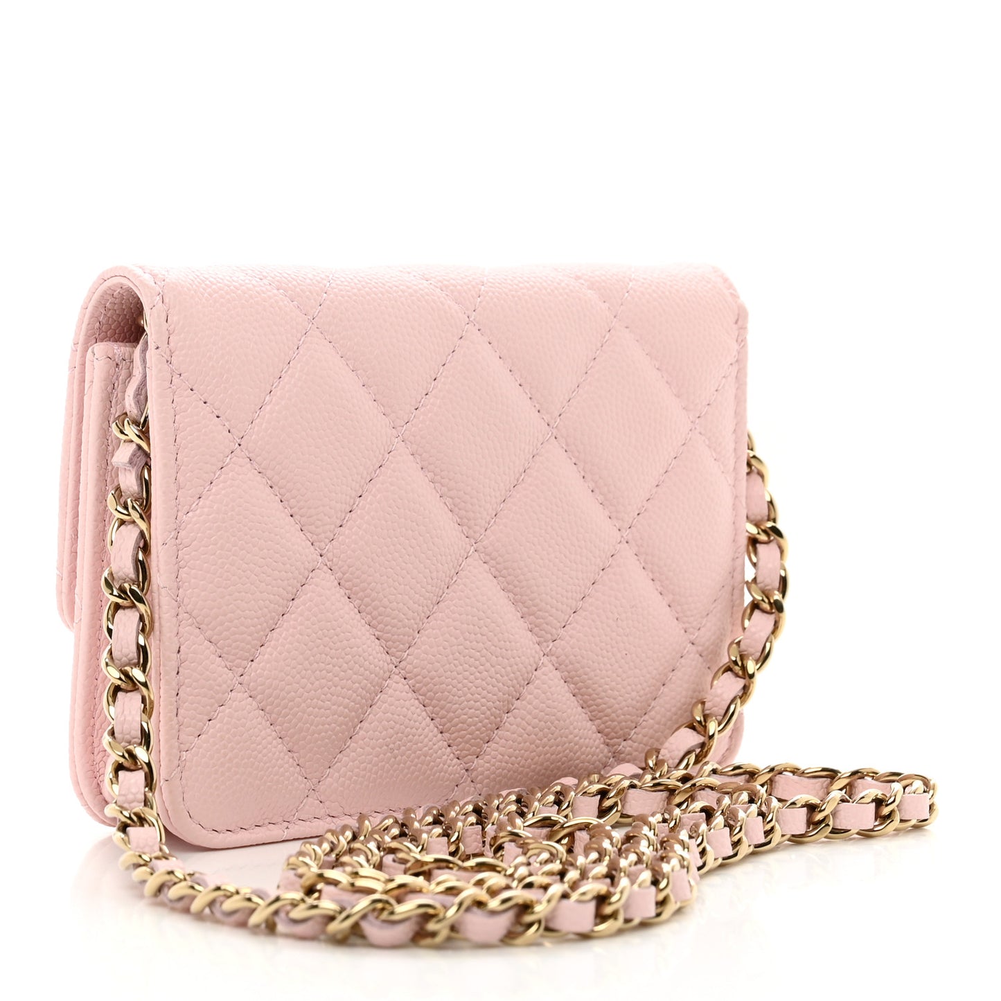 Caviar Quilted Mini Chain Bag Pink