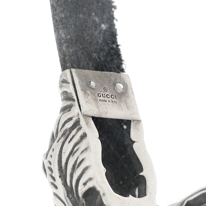 Gucci Sterling Silver Calfskin Tigers Head Choker Necklace 6 of 6