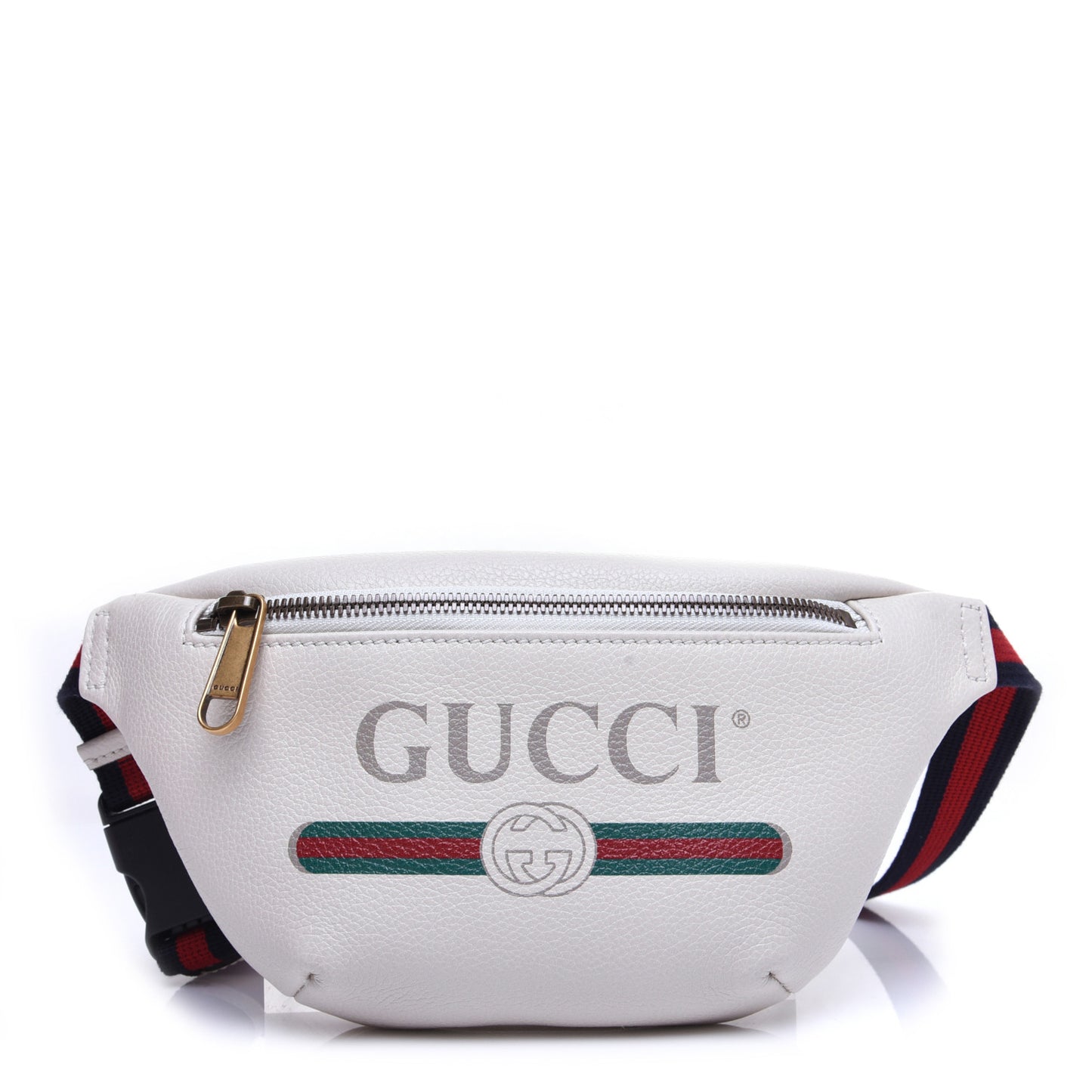Grained Calfskin Small Logo Belt Bag White