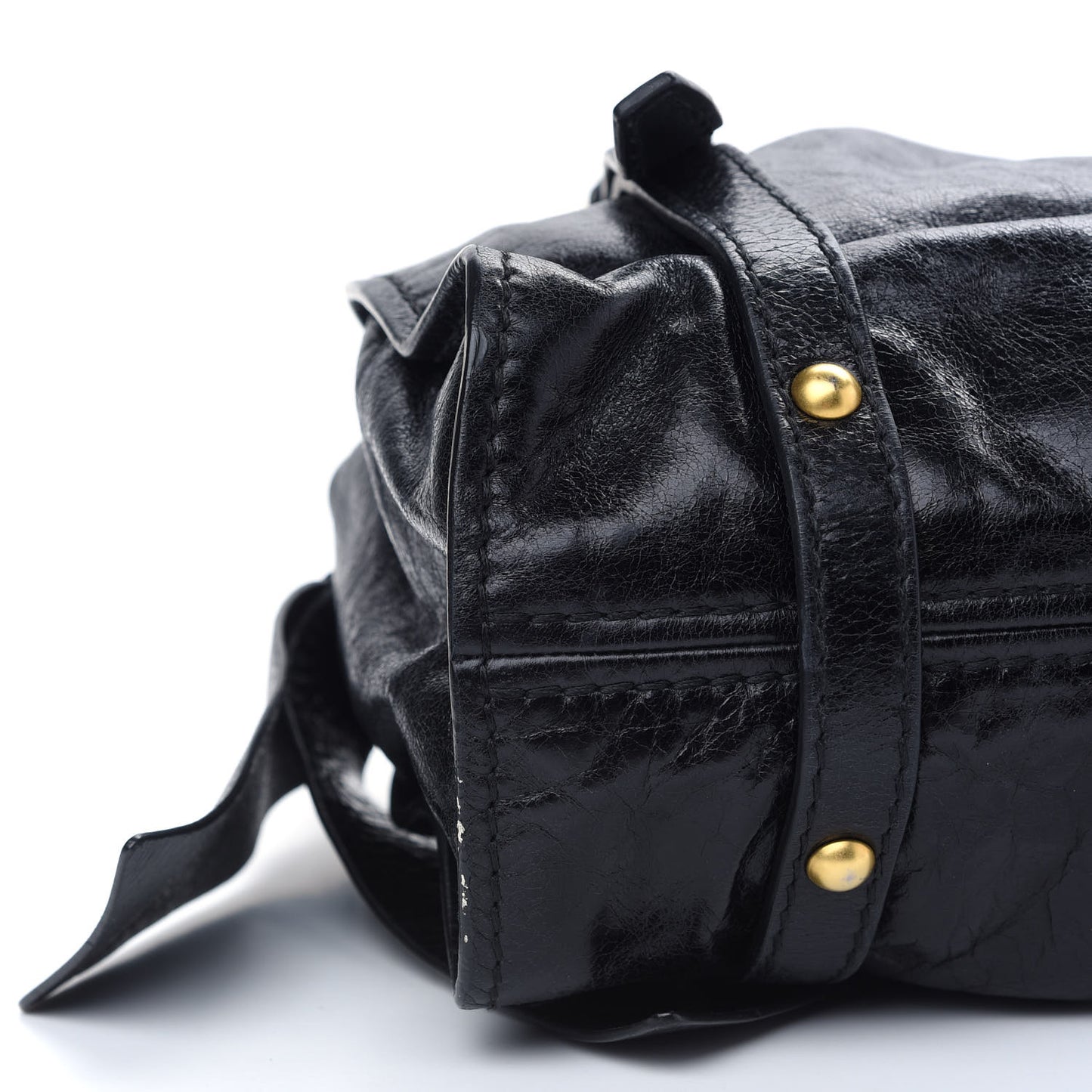 Vitello Drawstring Bow Satchel Black
