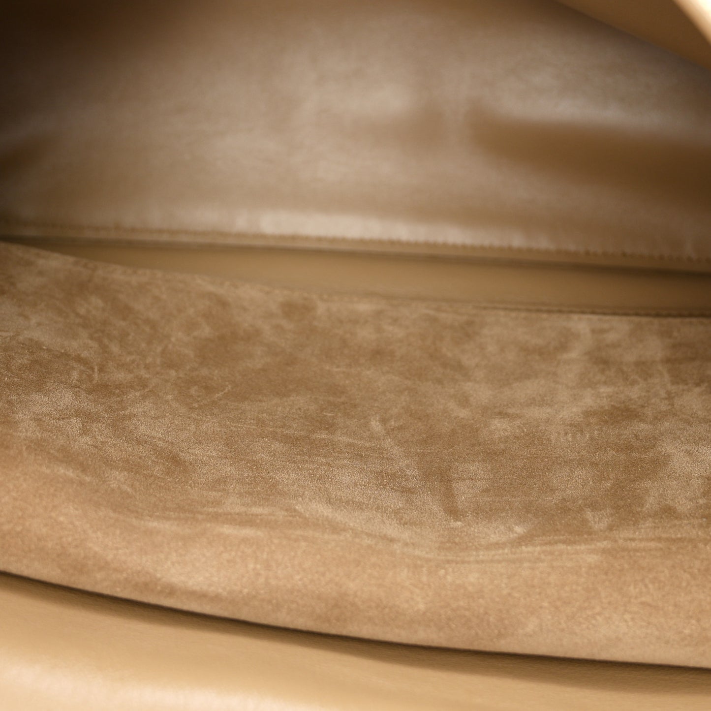 Suede Calfskin Small Souplissimo Maxi Flap Dark Beige