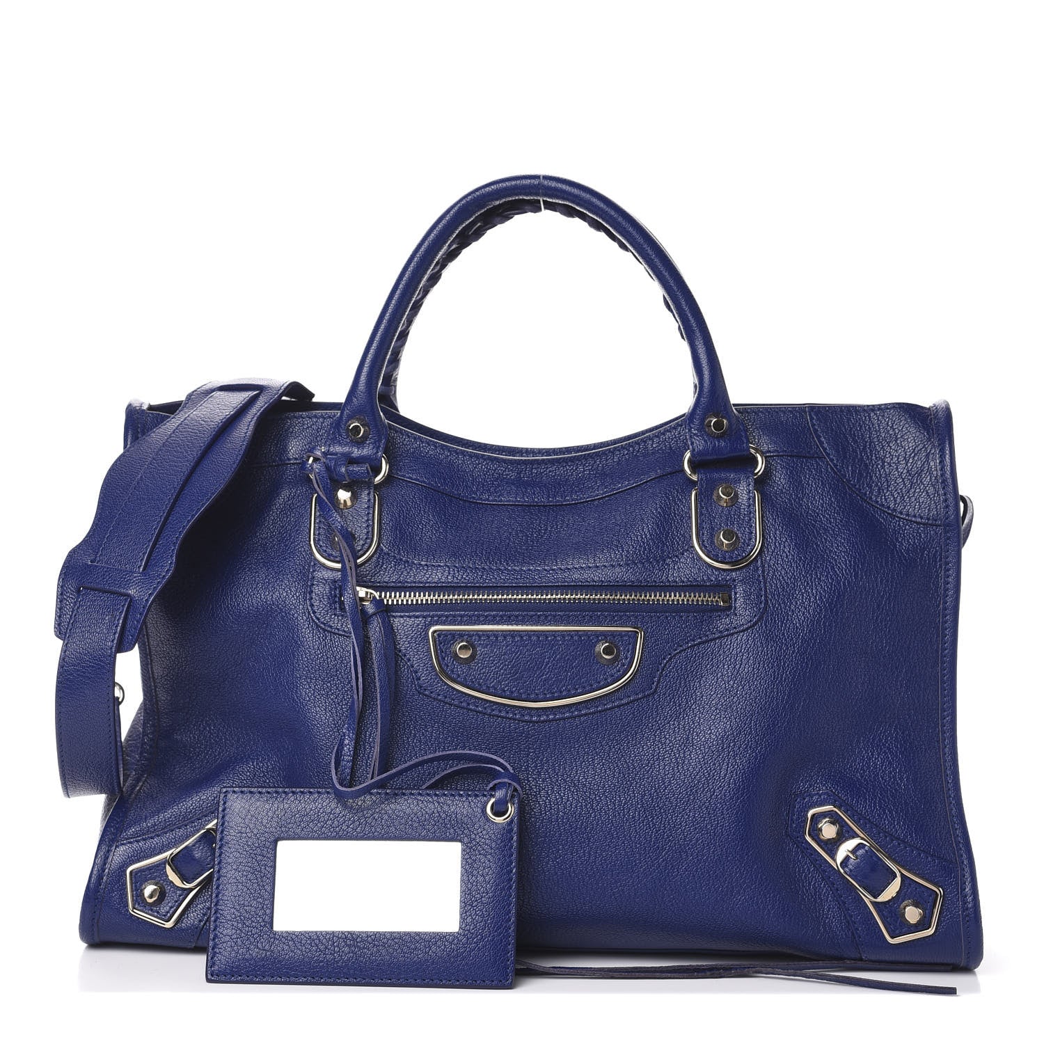 Balenciaga Chevre Gold Metallic Edge Hardware City Bleu Roi 1 of 11