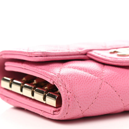 Chanel Caviar Quilted Classic 4 Key Holder Wallet Pink 9 of 12