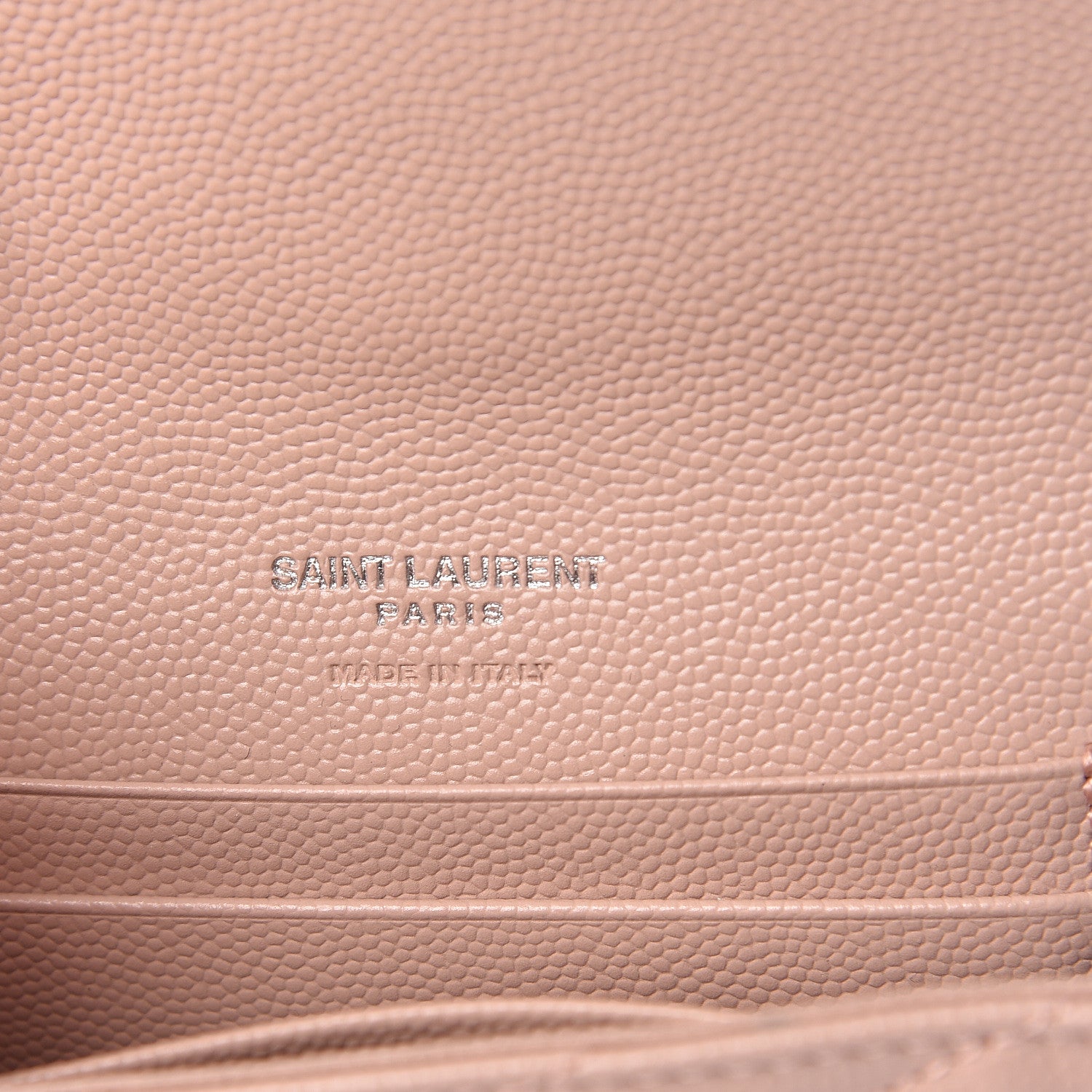 Saint Laurent Grain De Poudre Matelasse Chevron Small Monogram Envelope Wallet Pale Blush 6 of 7