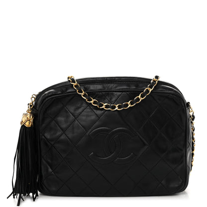 Chanel Lambskin Quilted Tassel Camera Case Black 1 of 11
