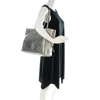 Prada Vitello Daino Shopping Tote Acciaio 2 of 9