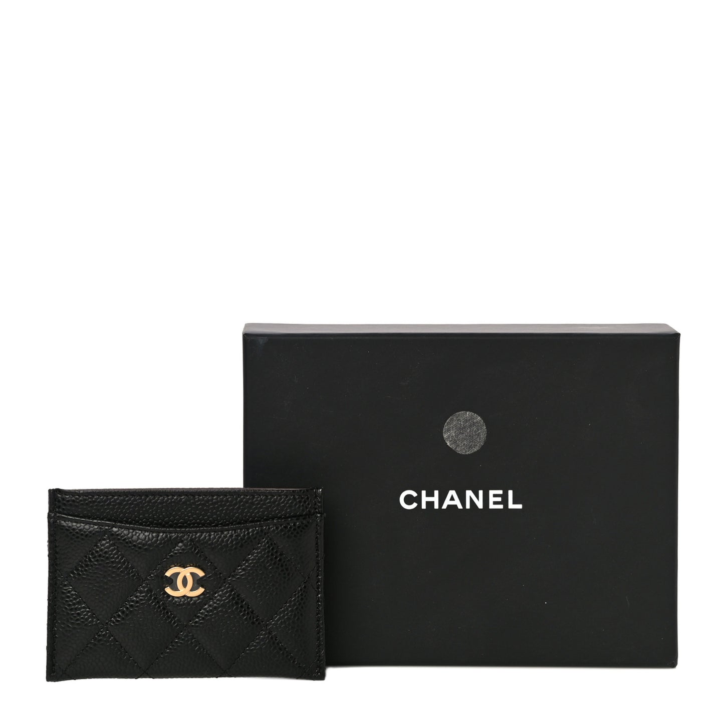 Caviar Quilted Card Holder Black