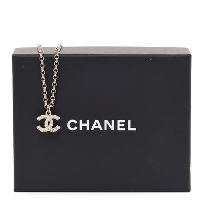 Chanel Crystal CC Beaded Pendant Necklace Gold 6 of 6