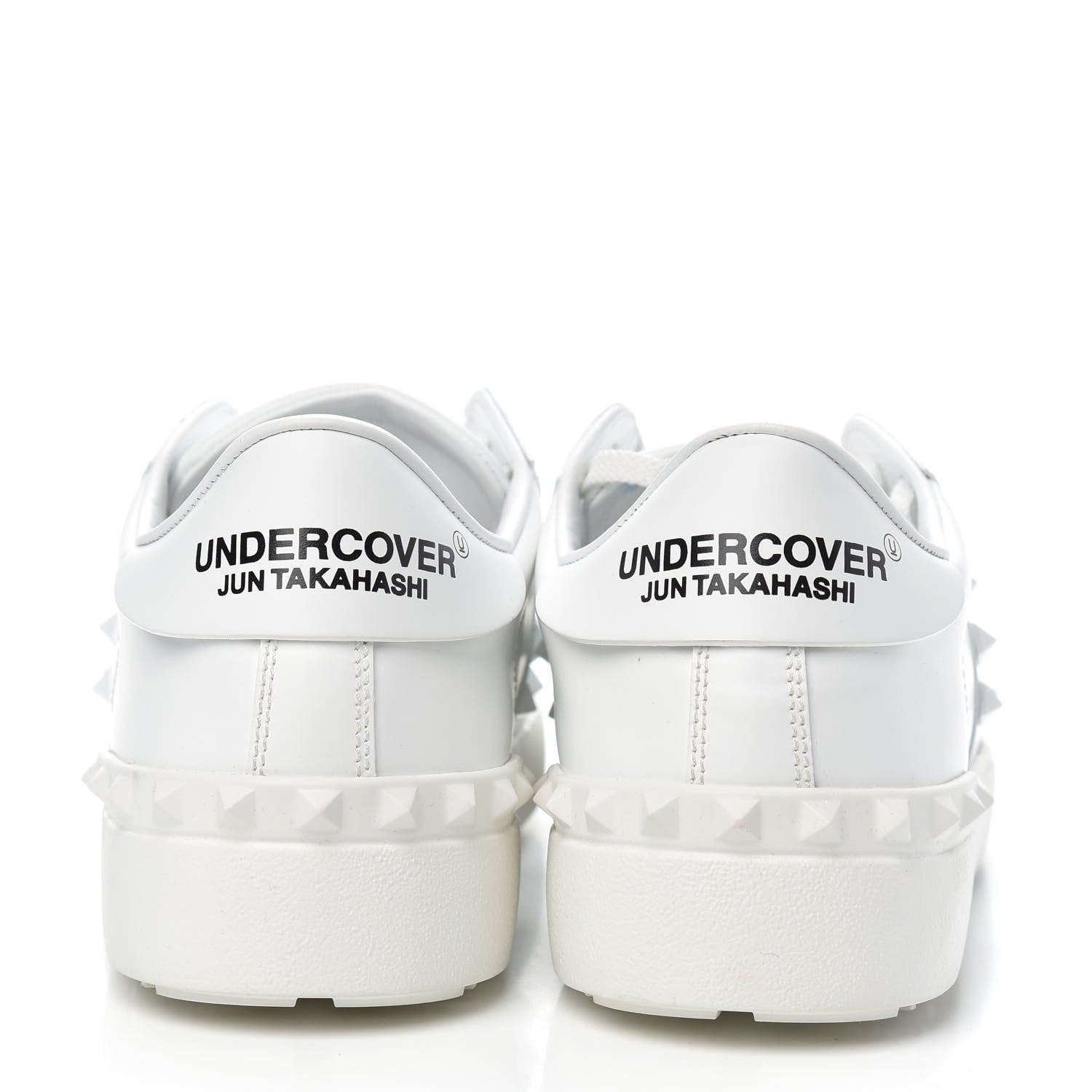 Valentino Garavani X UNDERCOVER Calfskin Womens Untitled Rockstud Open Sneakers 41 White 5 of 10
