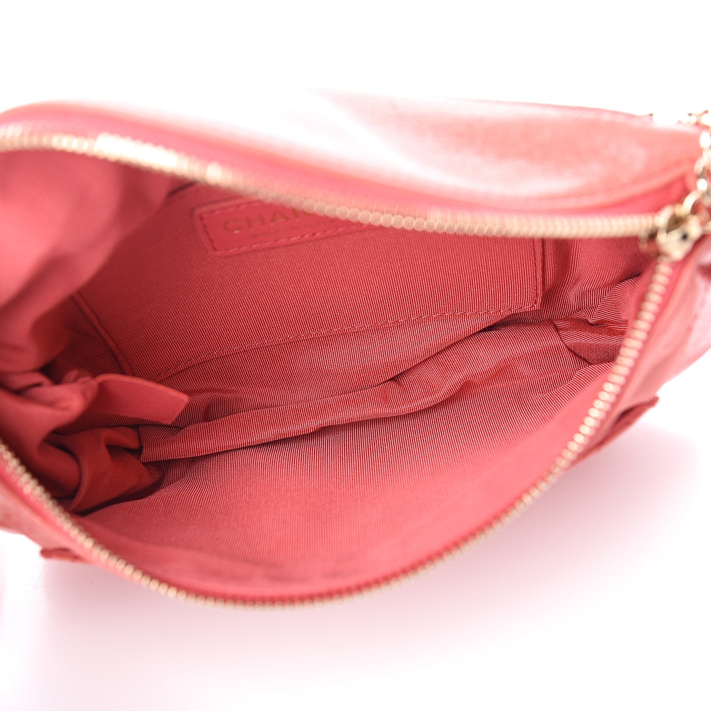 Crumpled Glazed Lambskin Quilted Waist Bag Fanny Pack Pink