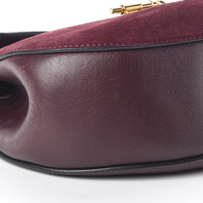 Chloe Suede Smooth Calfskin Drew Shoulder Bag Dark Purple 8 of 9
