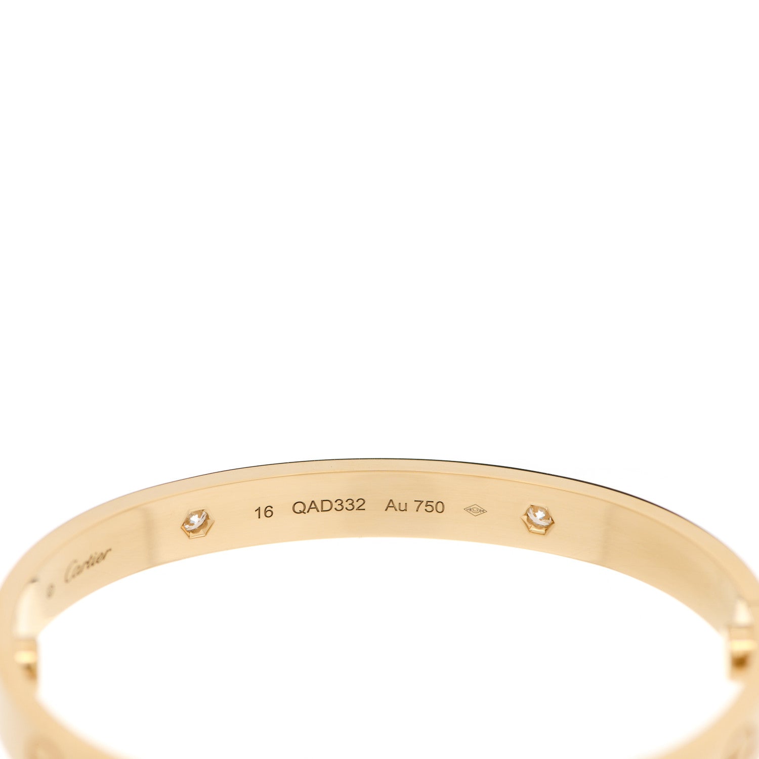 Cartier 18K Yellow Gold 4 Diamond LOVE Bracelet 16 5 of 7