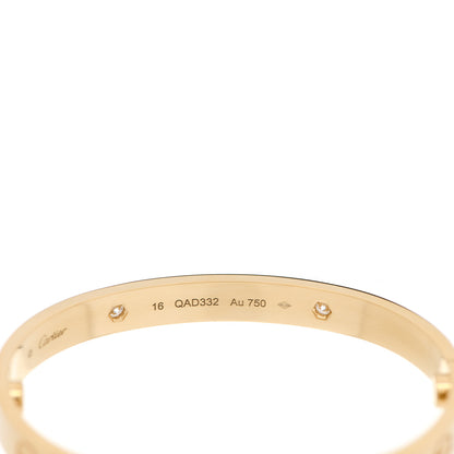 Cartier 18K Yellow Gold 4 Diamond LOVE Bracelet 16 5 of 7