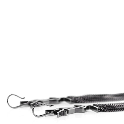 Saint Laurent Brass Monogram Chain Earrings 3 of 4