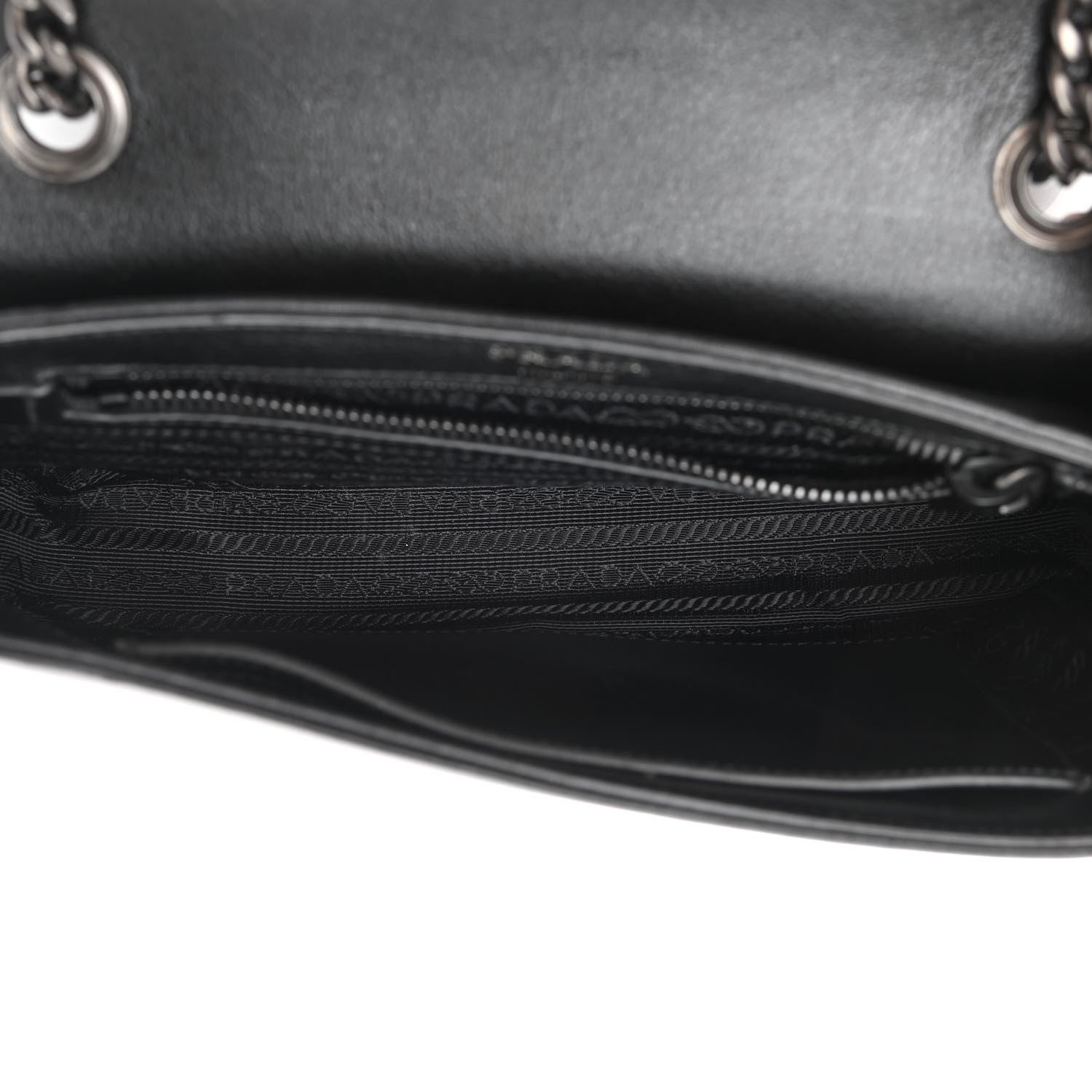 Prada Glace Calfskin Studded Crossbody Black 5 of 12