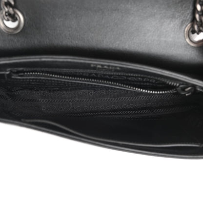 Prada Glace Calfskin Studded Crossbody Black 5 of 12