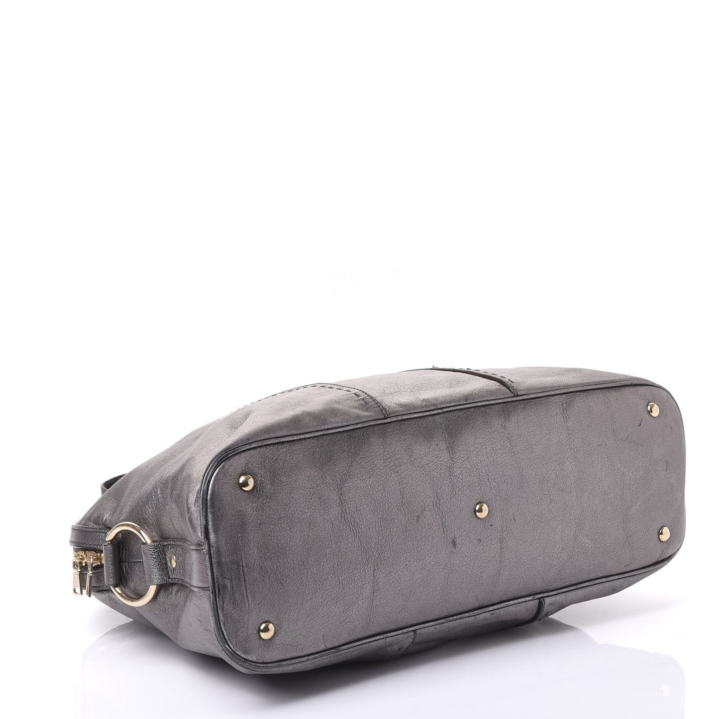 Metallic Calfskin Oversized Muse Silver