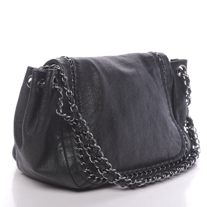 Chanel Metallic Goatskin Luxe Ligne Flap Black 3 of 12