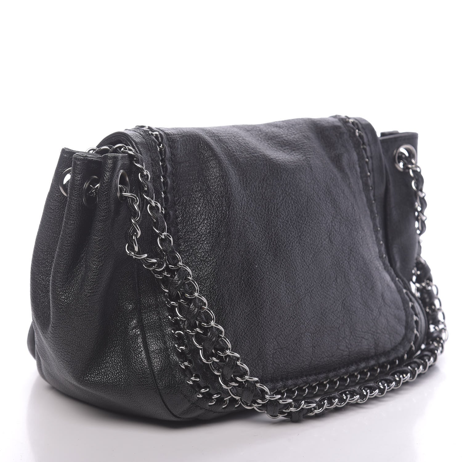 Chanel Metallic Goatskin Luxe Ligne Flap Black 4 of 15