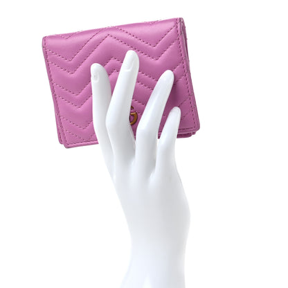 Gucci Calfskin Matelasse GG Marmont Card Case Candy Mousse 2 of 8