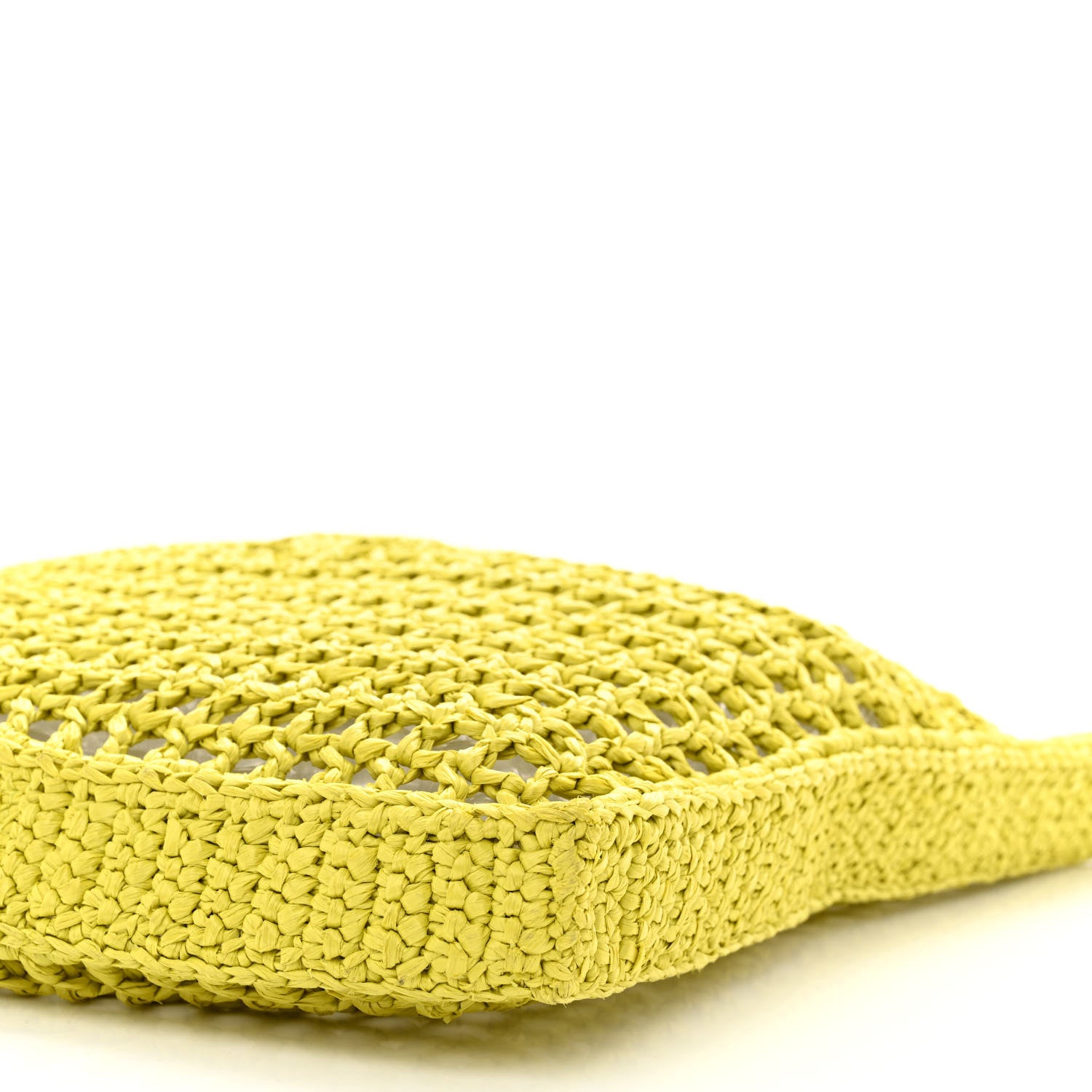 Prada Yarn Raffia Effect Crochet Logo Embroidered Tote Bag Cedro 9 of 10