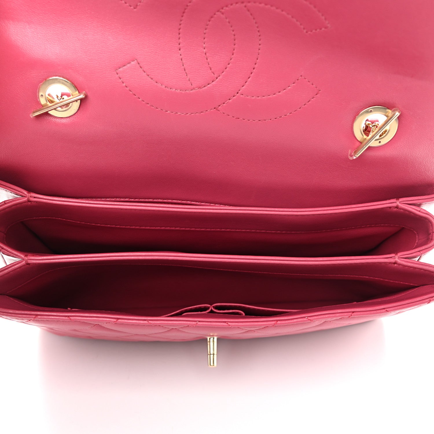 Chanel Lambskin Quilted Medium Trendy CC Flap Dual Handle Bag Dark Pink 4 of 9