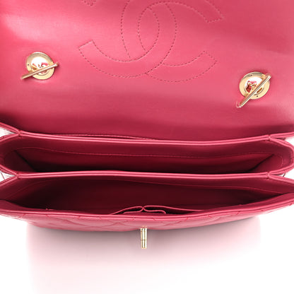 Chanel Lambskin Quilted Medium Trendy CC Flap Dual Handle Bag Dark Pink 4 of 9
