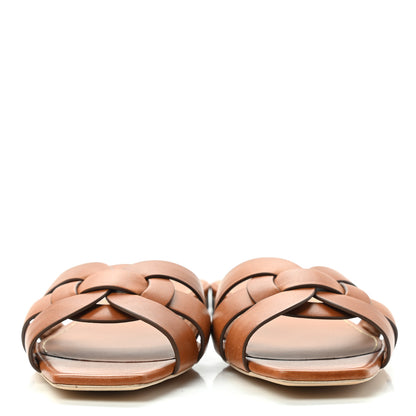 Saint Laurent Calfskin Tribute 05 Slide Sandals 38 Amber 2 of 12