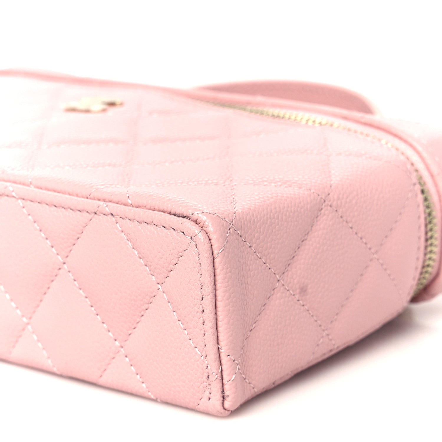Chanel Caviar Quilted Top Handle Slim Vanity With Chain Light Pink 10 of 11