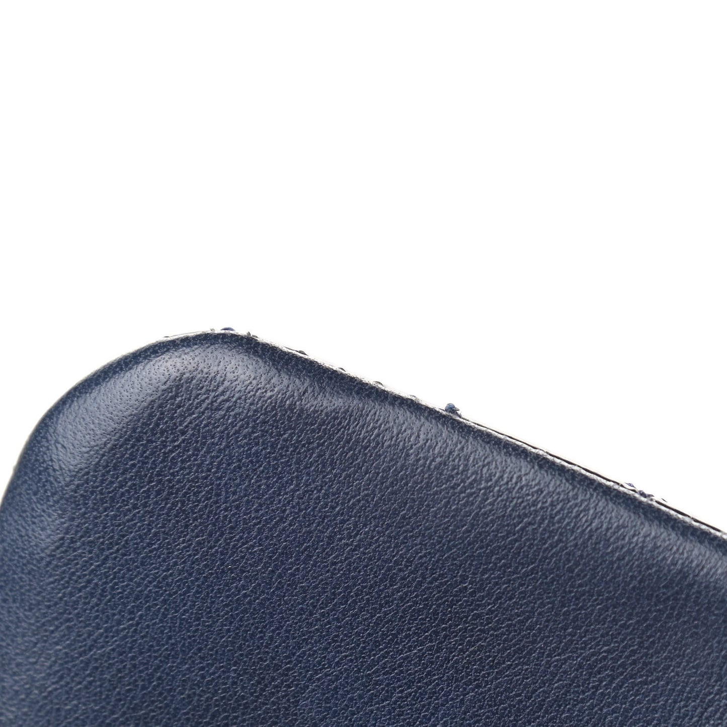 Distressed Patent Quilted East West Flap Navy Blue